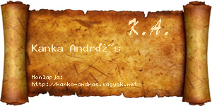 Kanka András névjegykártya